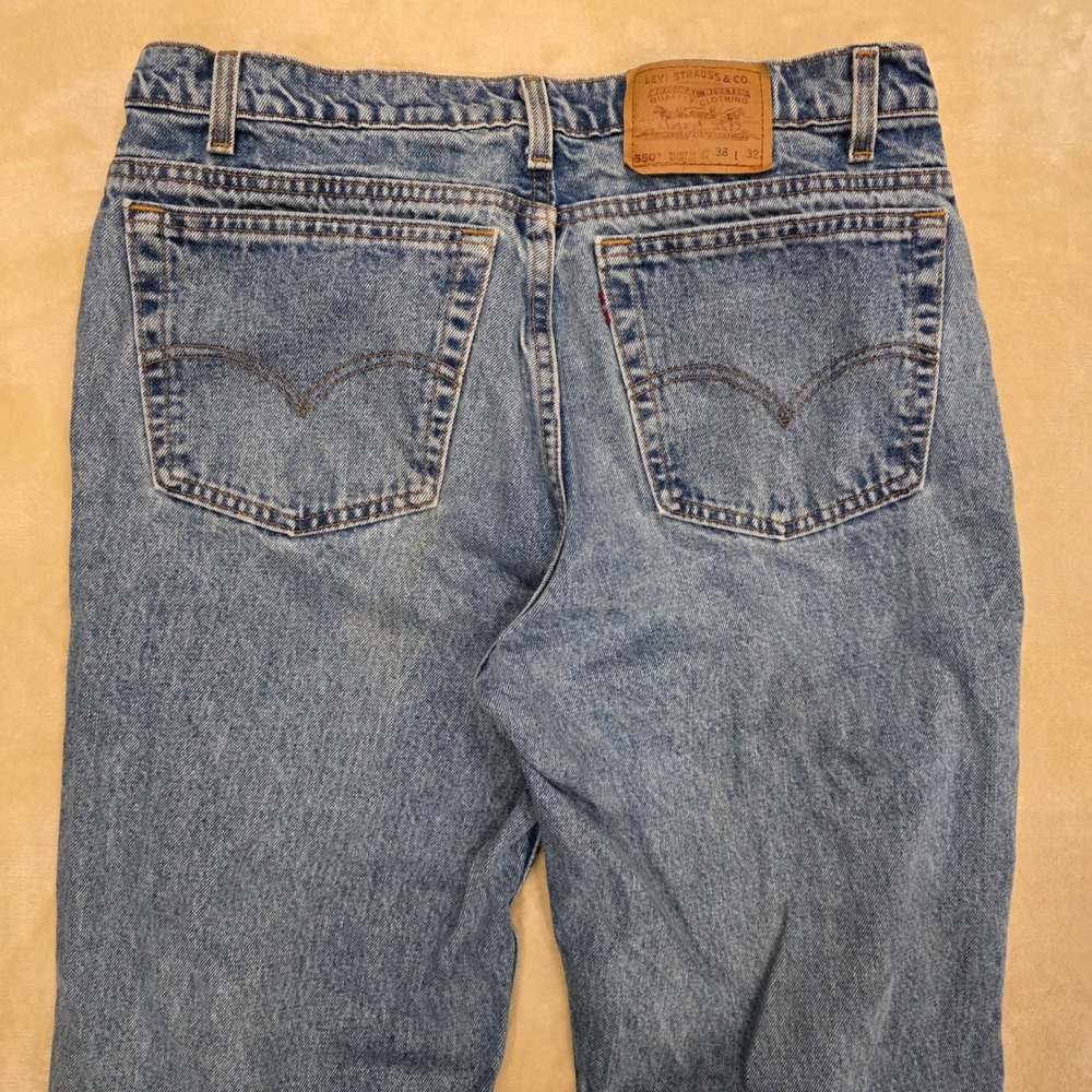 Vintage Levis 550 Jeans Mens 36x31.5 Actual (Tag 38x32) Made In USA Blue 90s - Picture 10 of 12